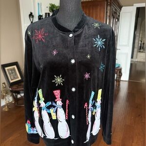 Onque Casuals Christmas Button Jacket‎ Top